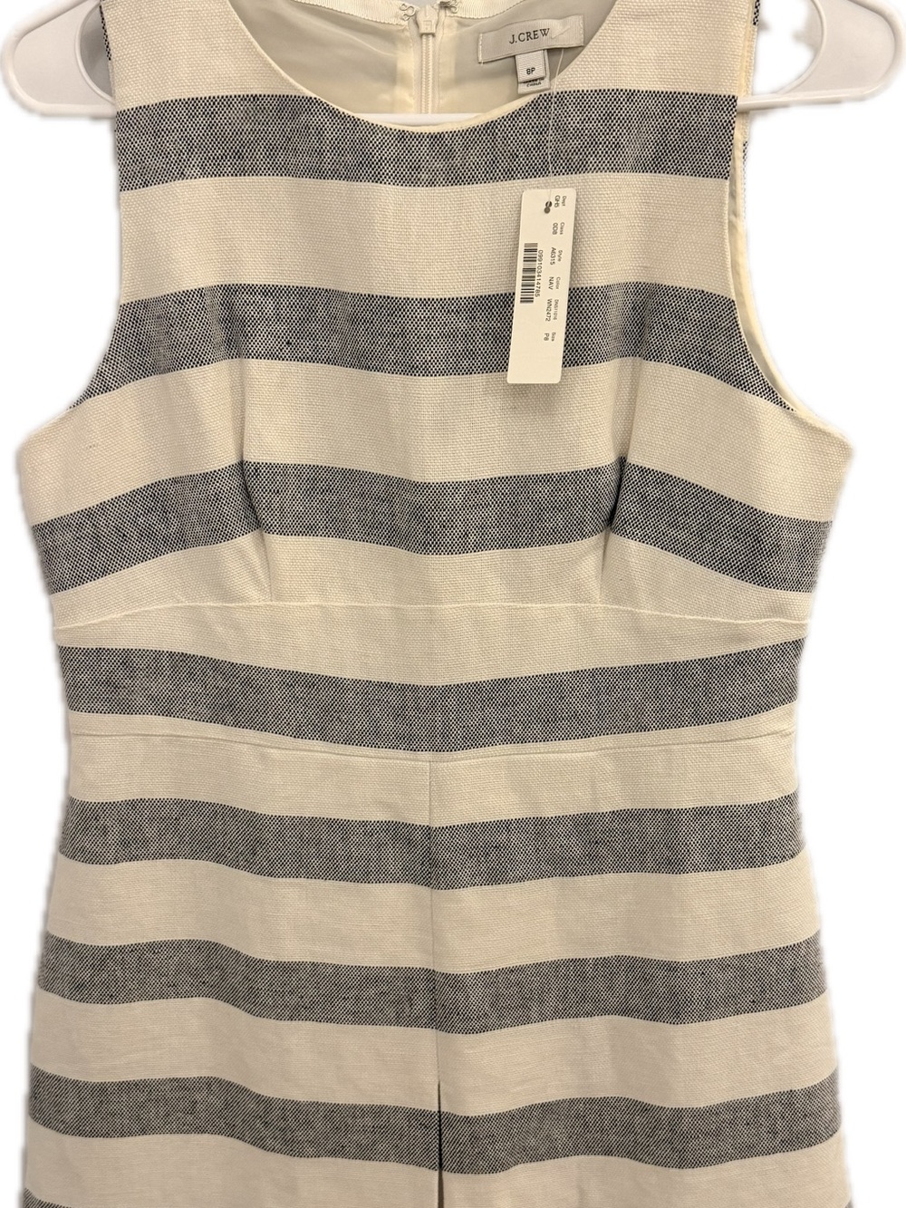 J. Crew Sleeveless Striped Tunic in Cream and Navy